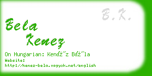 bela kenez business card